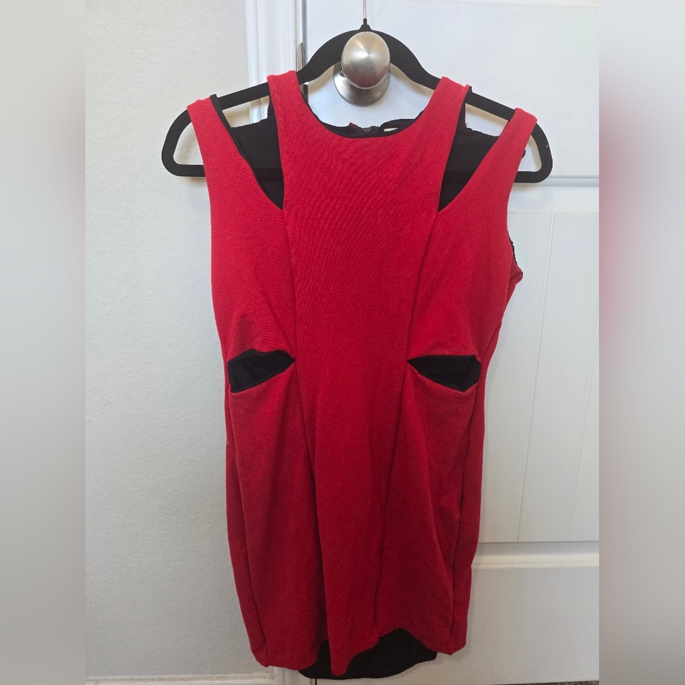 Red Mason dress with cutouts